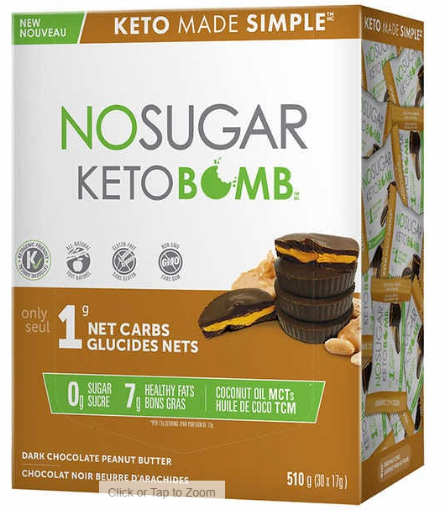 圖片 No Sugar Keto Bomb 生酮黑巧克力花生醬布朗尼蛋糕