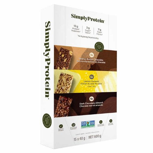 Picture of SimplyProtein - Plant Based Protein Bars Variety Pack, 15 × 40 g