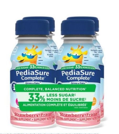 Picture of PediaSure Complete Reduced Sugar Supplement 4 x 235ml. Strawberry