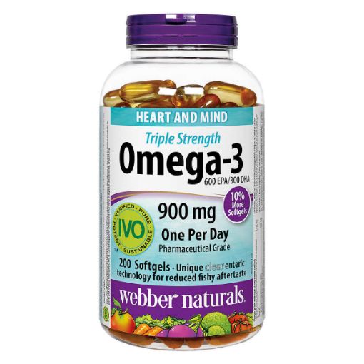 圖片 【Costco本周特价】Webber Naturals Triple Strength Omega-3 (600EPA/300DHA) 900Mg ,200 Softgels 