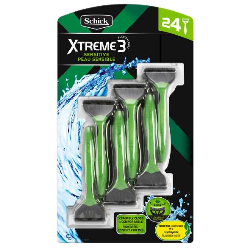 Picture of Schick Xtreme3 Sensitive Skin Disposable Razors for Men, 24 Count