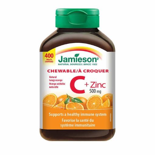 圖片 Jamieson Chewable Vitamin C + Zinc, 500 mg, 400 Tablets