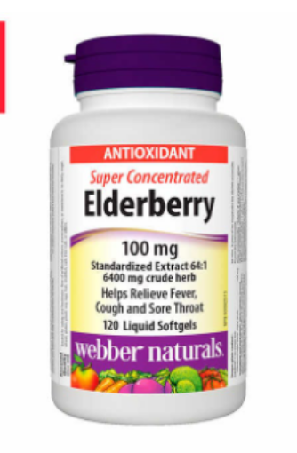 Picture of Webber Naturals Super Concentrated Elderberry 100mg - 2 x 120 Softgels