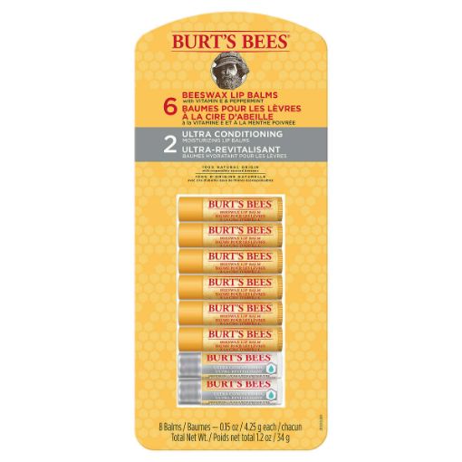 圖片 Burt's Bees - 100% 天然保濕 潤唇膏 - 8 件裝