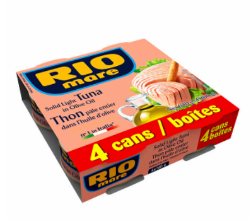 圖片 Rio Mare Solid Light Tuna in Olive Oil, 160 g, 4-pack