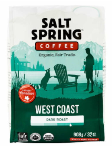 图片  Salt Spring 有机深度烘焙咖啡豆, 908 g