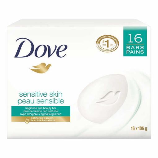 Picture of Dove Sensitive Skin Soap Bar, 16 x 106 g