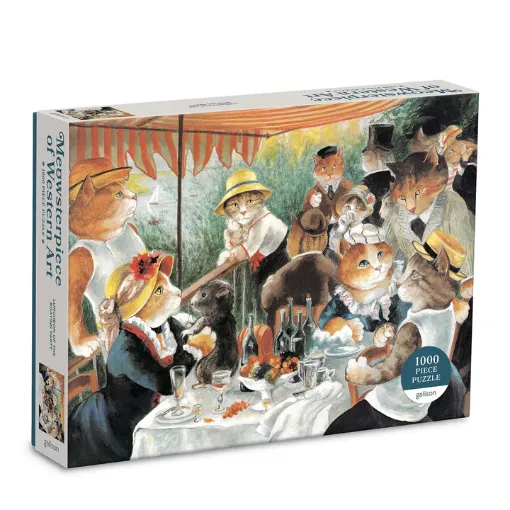 圖片 Galison Luncheon of the Boating Party Meowsterpiece of Western Art 1000 Piece Puzzle