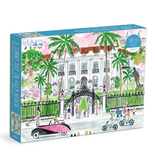 图片  Galison Michael Storrings A Sunny Day in Palm Beach 1000 Piece Puzzle