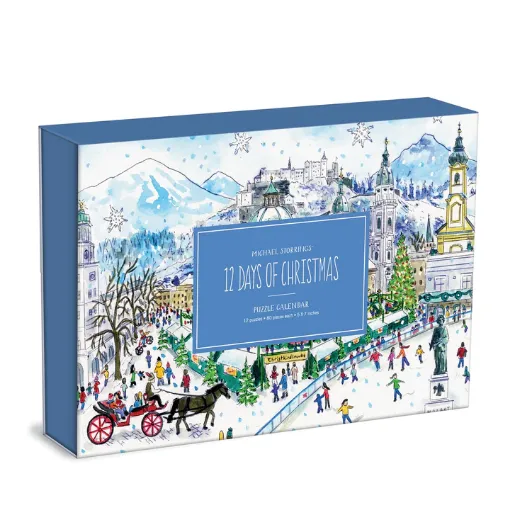 圖片 Galison Michael Storrings 12 Days of Christmas Advent Puzzle Calendar