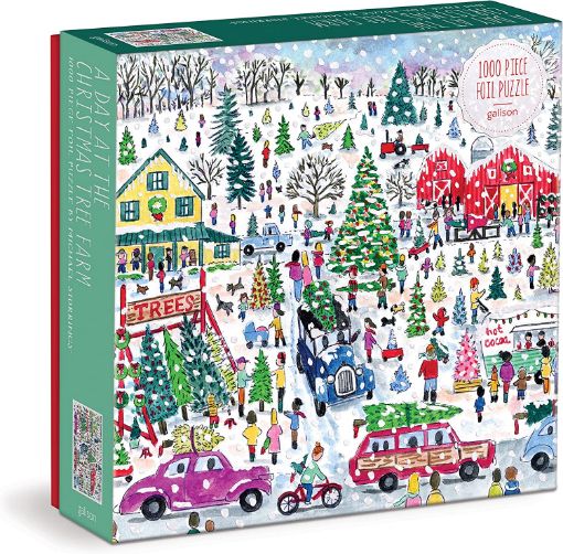 Picture of Galison Michael Storrings Christmas Tree Farm 1000 Piece Foil Puzzle