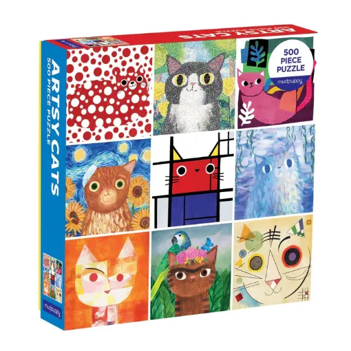 圖片 Mudpuppy Artsy Cats 500PC Family Puzzle