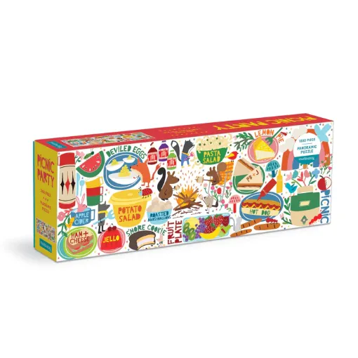 图片  Mudpuppy Picnic Party 1000 Piece Panoramic Family Puzzle