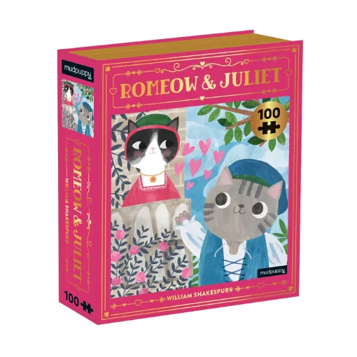 图片  Mudpuppy Romeow & Juliet Bookish Cats 100 Piece Puzzle