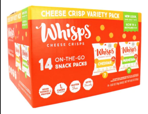 图片  Whisps Snack Pack, Parmesan & Cheddar,  芝士 脆片 14 Bags