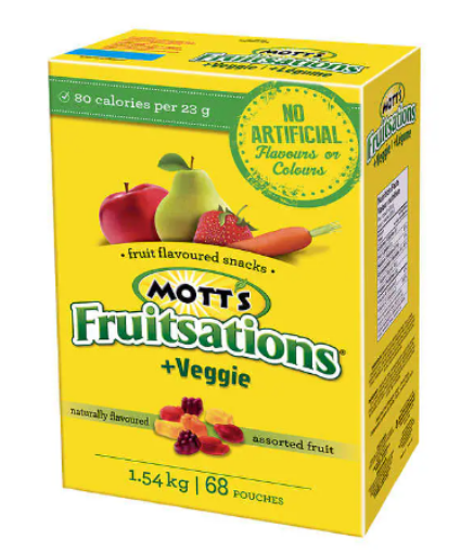 图片  Mott’s Fruitsations, Assorted Fruit Shapes, 68 × 22.6g 水果软糖 