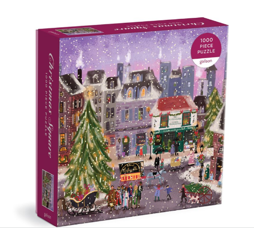 图片  Galison Christmas Square 1000 Piece Puzzle in Square Box 