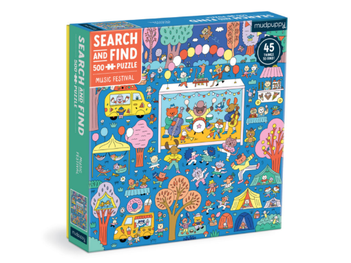 圖片 MUDPUPPY Music Festival 500 Piece Search and Find Family Puzzl