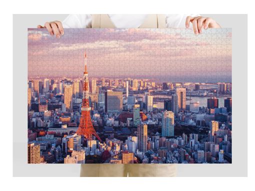 圖片 貓的天空之城 暮色東京 拼圖 1000片