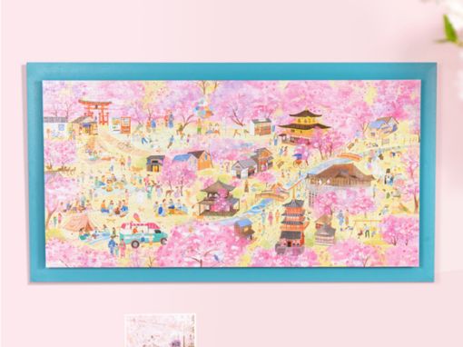 圖片  貓的天空之城  櫻花祭 拼圖 1000片