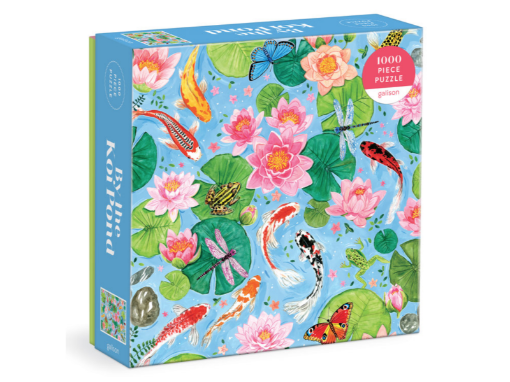 圖片 Galison By The Koi Pond 1000 Piece Puzzle in Square Box