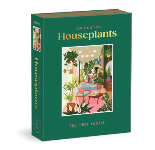 圖片 Galison Lighting 101: Houseplants 500 Piece Book Puzzle