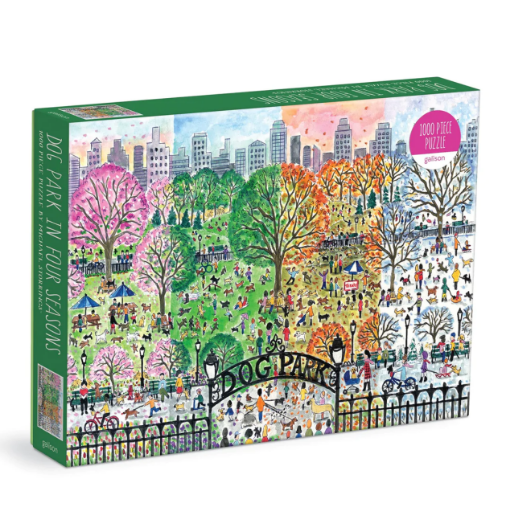 图片  Galison Michael Storrings Dog Park in Four Seasons 1000 Piece Puzzle