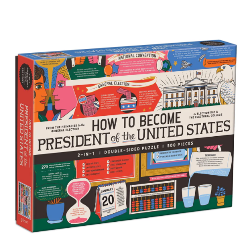 圖片 Galison How to Become President of the United States 500 Piece Double-Sided Puzzle