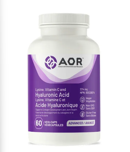 Picture of AOR, Lysine, Vitamin C and Hyaluronic Acid, 244 mg, 60 Capsules