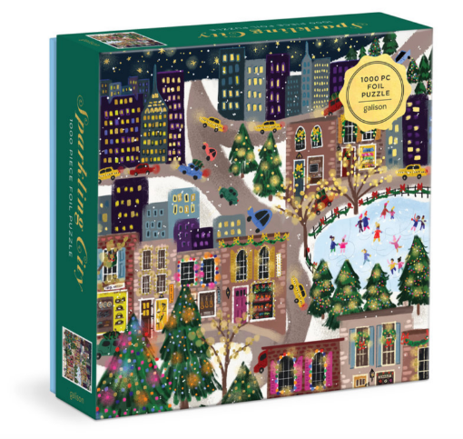 图片  Galison Joy Laforme Sparkling City 1000 Piece Foil Puzzle In a Square Box