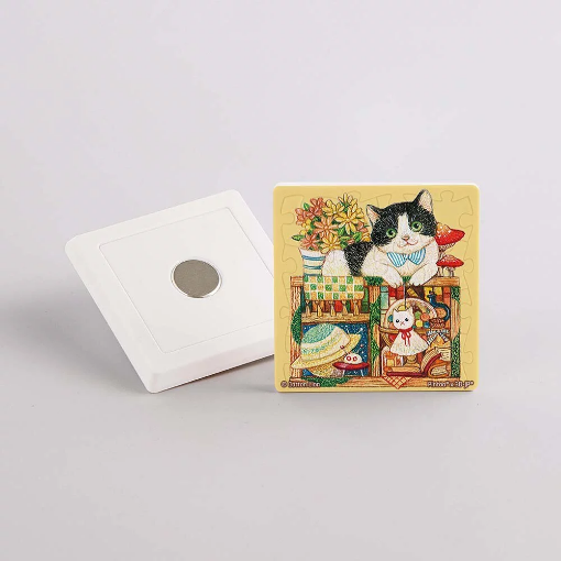 圖片 PINTOO D1309 Puzzle Magnet - Cotton Lion - Tuxedo Cat 16p