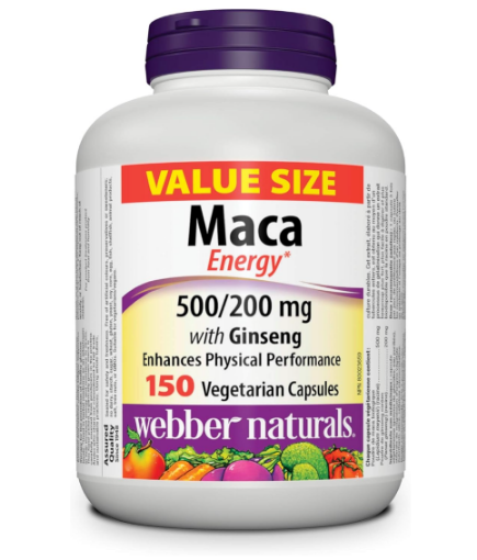 Picture of  Webber Naturals Maca Energy with Ginseng, 150 Capsules, Vegan