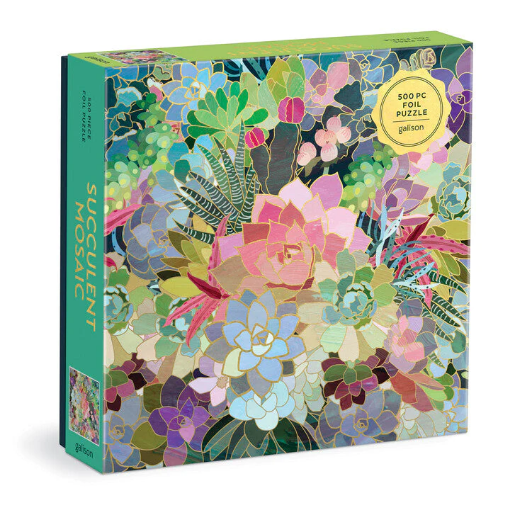 图片  Galison Succulent Mosaic 500 Piece Foil Puzzle