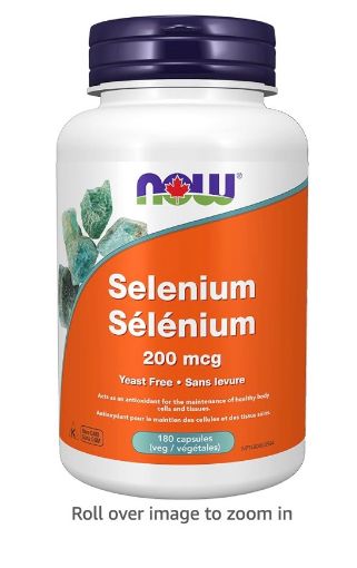 圖片 NOW Supplements Selenium 200mcg Capsules, 180 Count