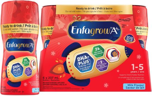 Picture of Enfagrow A+ 3 Toddler Nutritional Drink, Milk Flavour Ready to Drink Bottles, 6x237mL