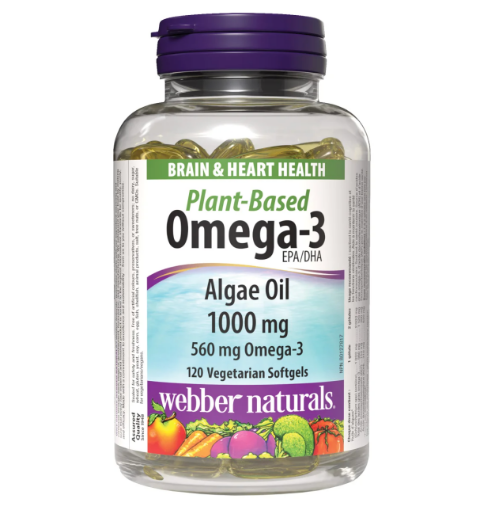 Picture of Webber Naturals  Algae Omega-3 120 vegetarian softgels